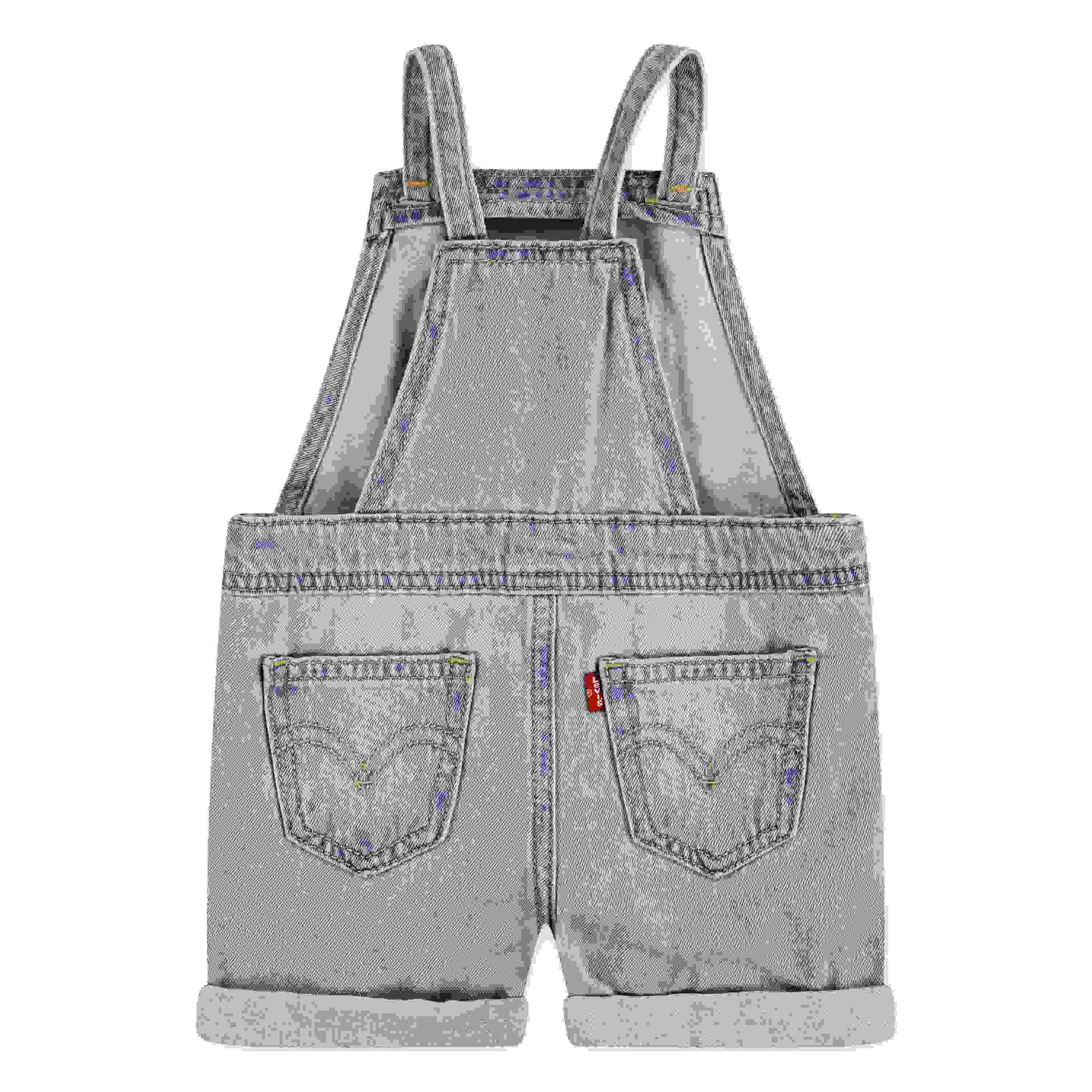 Levi's Knot Strap Baby Girls' Light Blue Wash Denim Shortalls